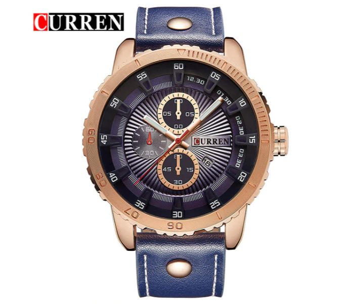 Curren 8206 Casual Analog Quartz Watch For Men Blue - Zoom Image 4