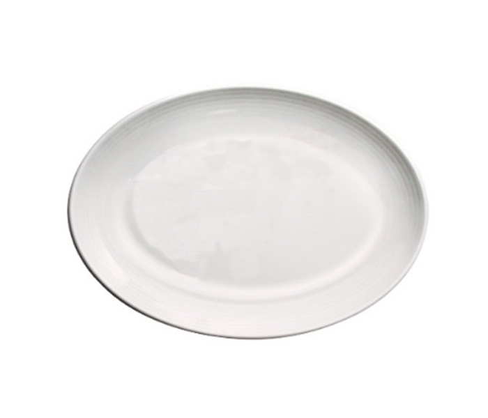 Royalford RF5849 10-inch Melamine Oval Plate - White - Zoom Image