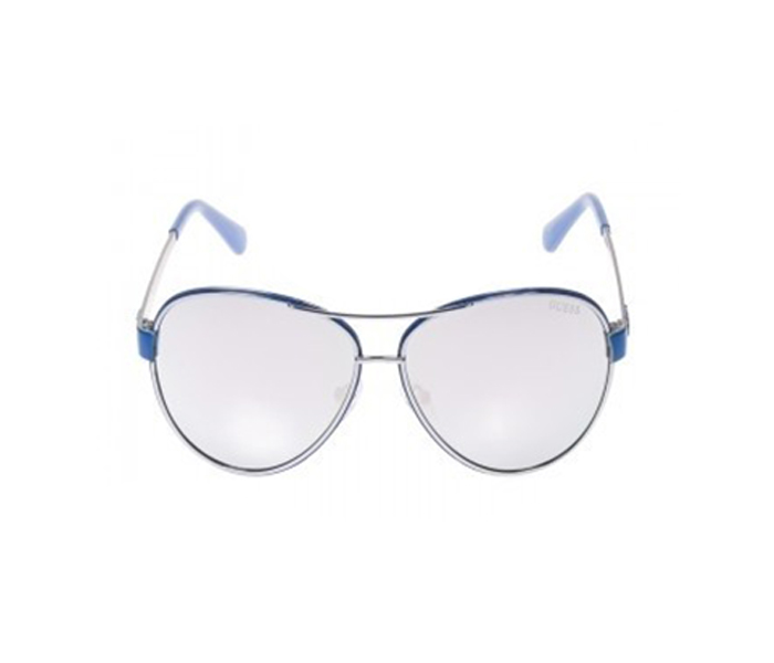 Guess GU7443 10C Aviator Blue Frame & Mirrored Silver Mirrored Sunglasses for Women - Zoom Image 3