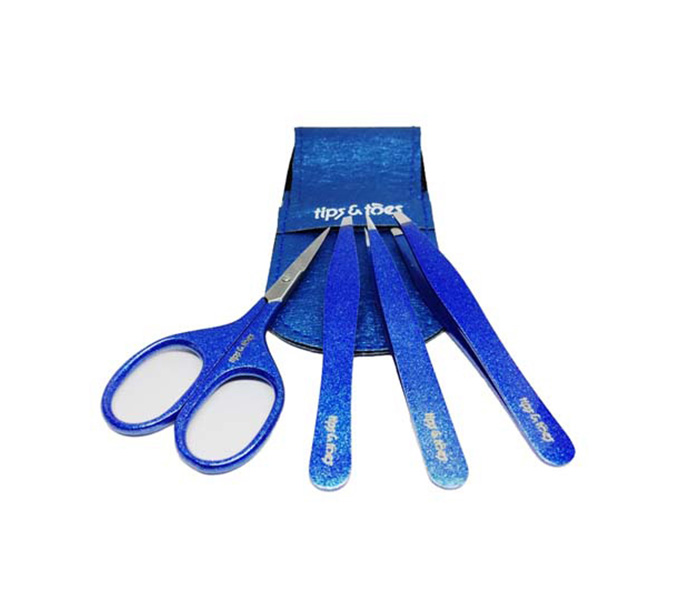 Tips & Toes TT-271BL Manicure Kit Set of 4 Pieces, Blue - Zoom Image 2