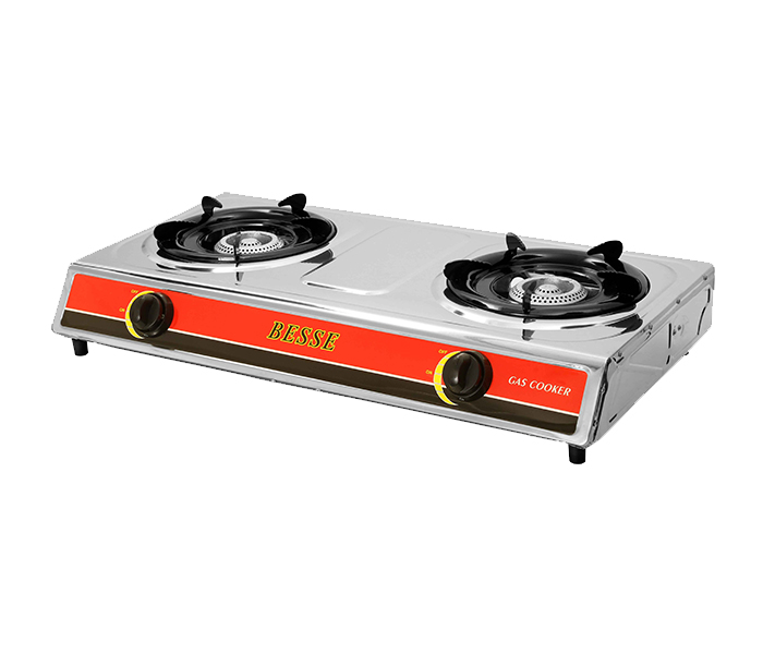 Okko OK30463 BESSE 2 Burner Stainless Steel Gas Stove - Silver - Zoom Image 1