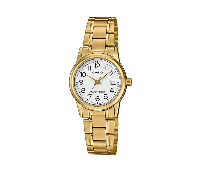 Casio LTP-V002G-7BVDF Womens Analog Watch Gold and White - Zoom Image