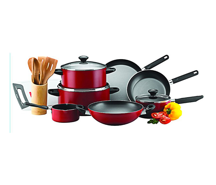 Prestige PR21234 16 Pieces Classique Non-Stick Cookware, Red - Zoom Image 2