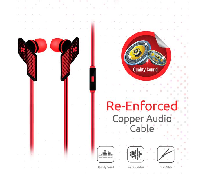 Promate Swank Ergonomic Comfort Fit Stereo Headset with Noise Isolation, Red - Zoom Image 3