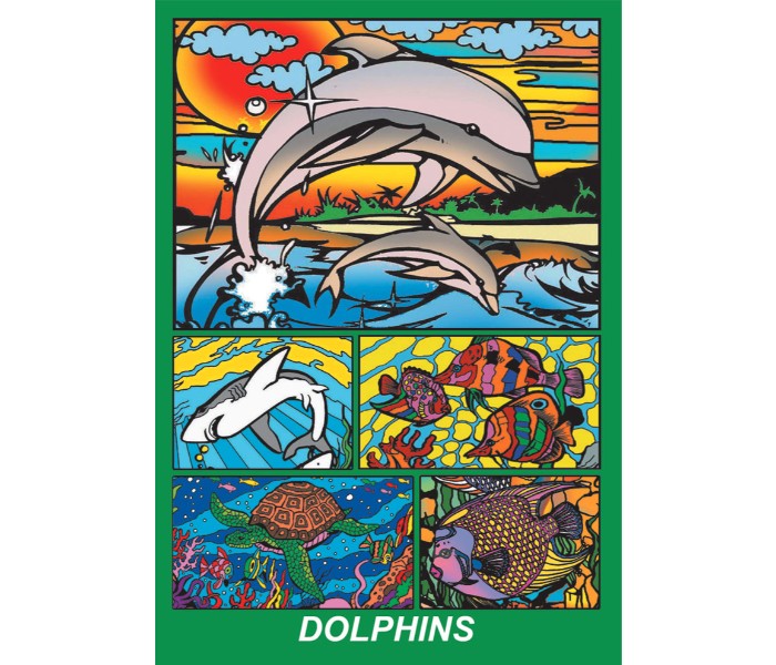 Color Velvet 0009 Dolphins Coloring System Multi Color - Zoom Image