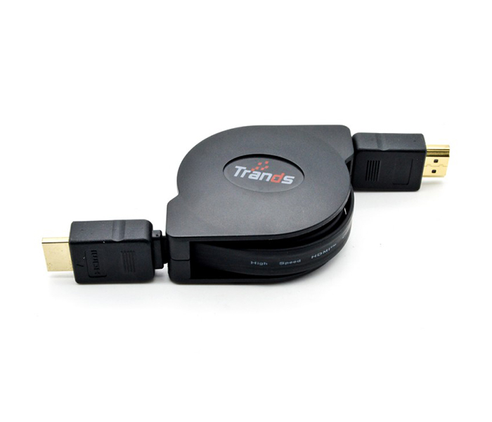 Trands TR-CA888 Retractable HDMI Male to Male Cable - Black, 1 Meter - Zoom Image 1