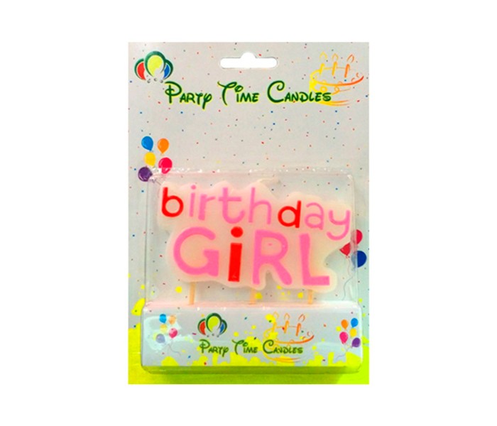 Party Time G159-B Birthday Girl Candle Red and Pink - Zoom Image