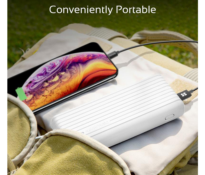 Promate TITAN-20C 20000mAh High-Capacity Power Bank with 3.1A Dual USB Output - White - Zoom Image 3