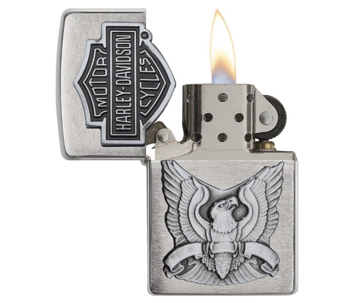 Zippo 200HD H284 98 Harley Davidson Motor Cycles Lighter Silver - Zoom Image 1