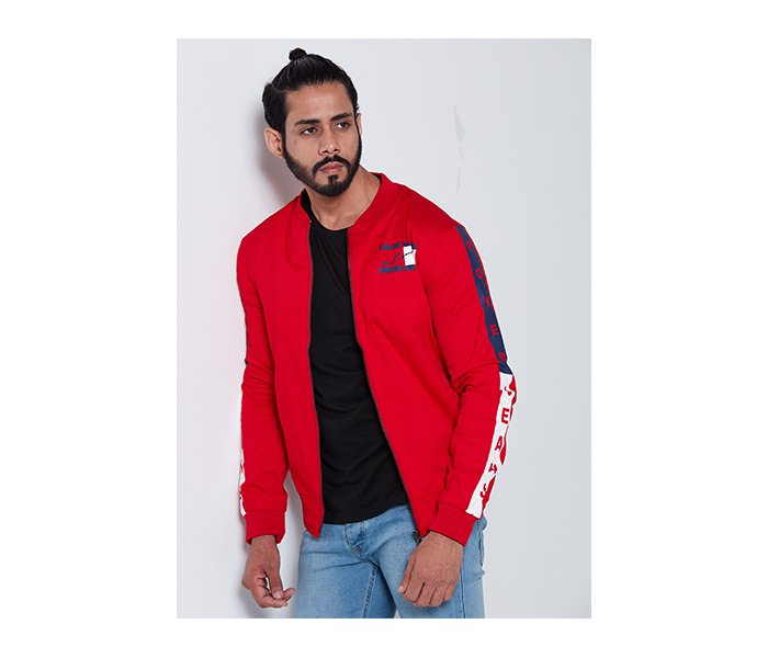 Lynk LY10027 Solid Sporty Jacket For Men XL - Red - Zoom Image 1