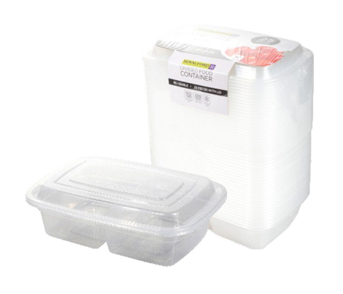 Royalford RFU9019 25 Pieces Divided Reuse Food Container - White - Zoom Image