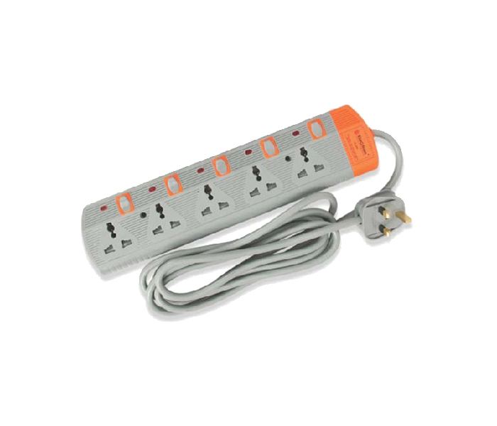 Electron EL-3005 5 Way Extension Socket - Grey & Orange, 3 Meter - Zoom Image