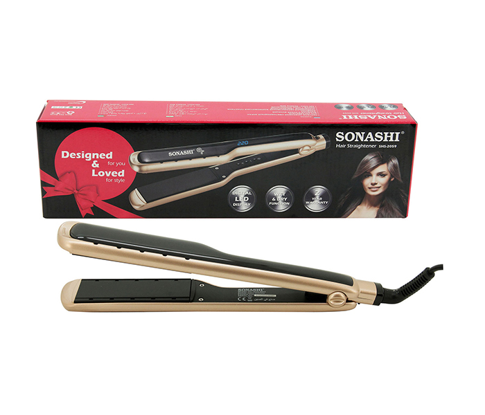 Sonashi SHS-2059 Ceramic Wet & Dry Function Hair Straightener, Gold - Zoom Image 3