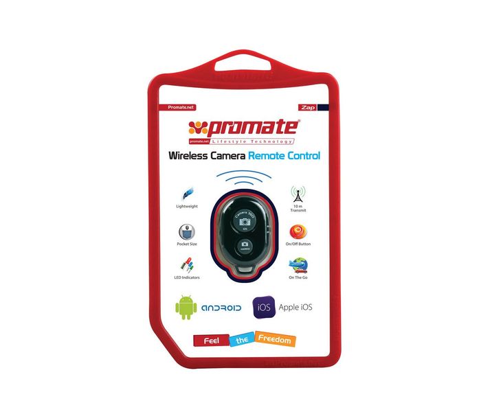 Promate Zap Wireless Bluetooth Selfie Shutter Remote Control Camera, Black - Zoom Image 4