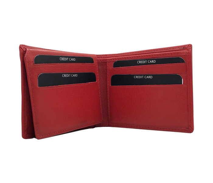 Philippe Morgan PM017 Men Leather Bifold Wallet - Red - Zoom Image 3