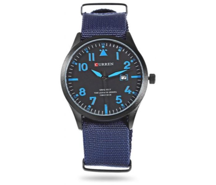 Curren 8268 Canvas Quartz Watch For Men Blue and Black - Zoom Image 4