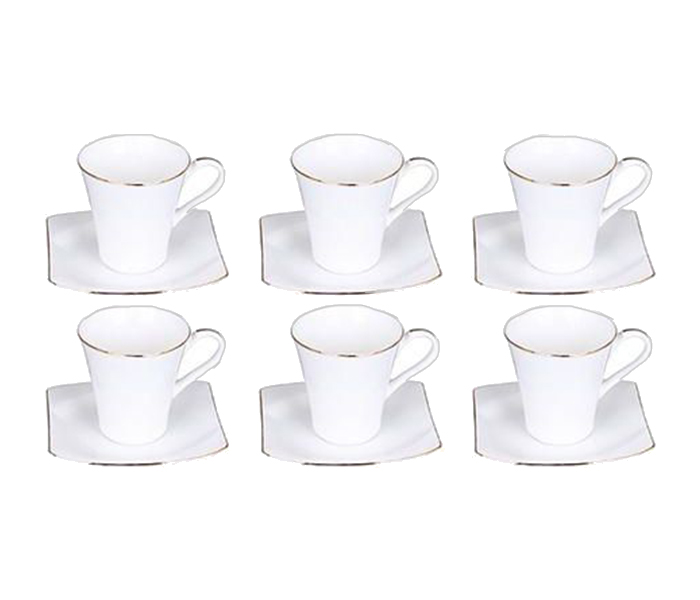 Royalford RF7228 6 Pieces New Bone China Porcelain Cup Set - White - Zoom Image