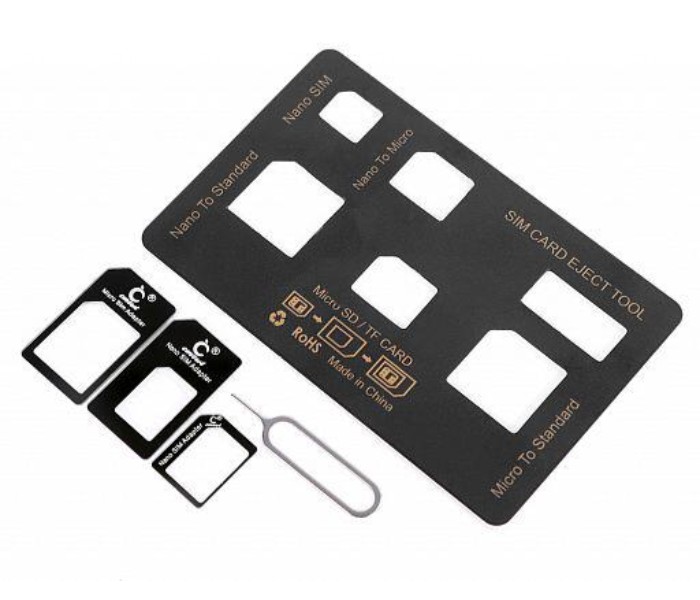 Cmzwt Ultra Thin 6 in 1 SIM Card Holder, 3 Sim Card Converters and Sim Tray Remover Container SCH61 Multicolor - Zoom Image 4