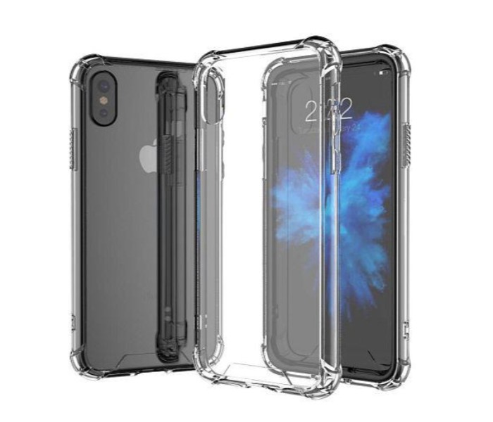 Shockproof Silicone TPU Transparent Back Case For iPhone X and XS SPT23 Clear - Zoom Image 1