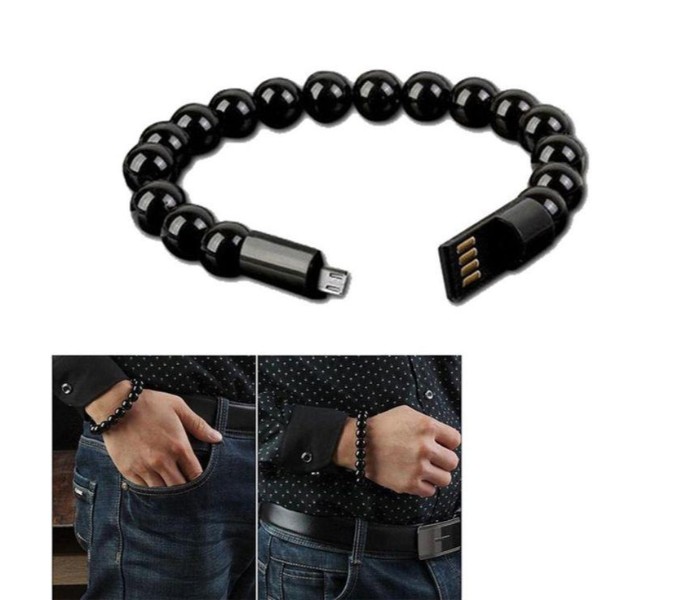 MQ Wearable Bead Bracelet Micro USB Charging Data Cable for All Android Devices MQFBA2 Multicolor - Zoom Image 1