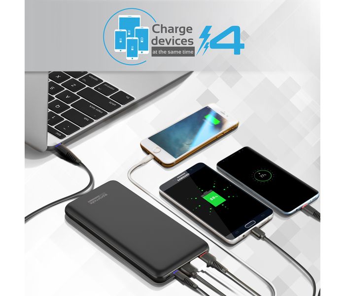 Promate ProVolta-30 30000 mAh Smart Charger Power Bank with 2 Way Type C, Black - Zoom Image 4