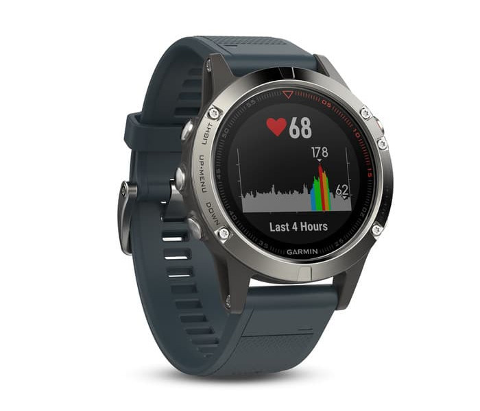 Garmin Fenix5 Multi Sport Smart Watch With Silicone Band - Silver and Blue - Zoom Image 2