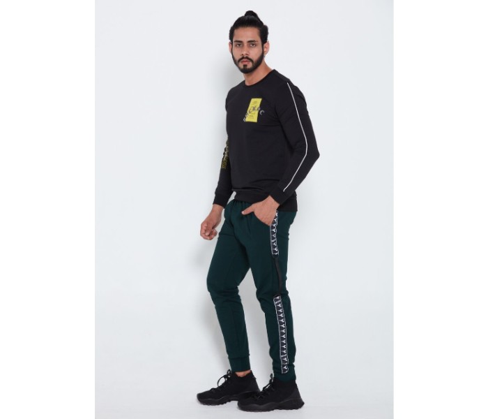 Petro OU10118 Mens Side Strapped Skin Fit Joggers XL- Green - Zoom Image 3