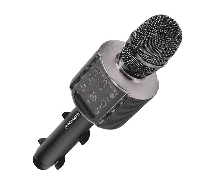 Promate Vocalmic-4 Portable Bluetooth Rechargeable Karaoke Mic with Phone Holder - Black - Zoom Image 6