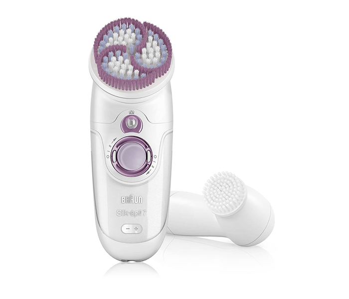 Braun 909 SPA Silk Epil 7 Skin Spa Care Set with Body Exfoliation & Facial Cleansing Brush, Mauve - Zoom Image 3