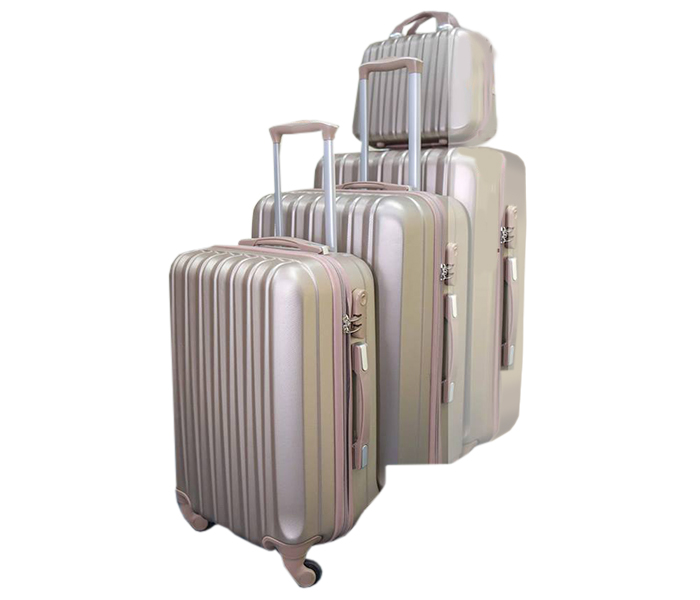 New Travel Gct-340 4 Wheel Hard Trolley 4 Pieces Beige Gold - Zoom Image