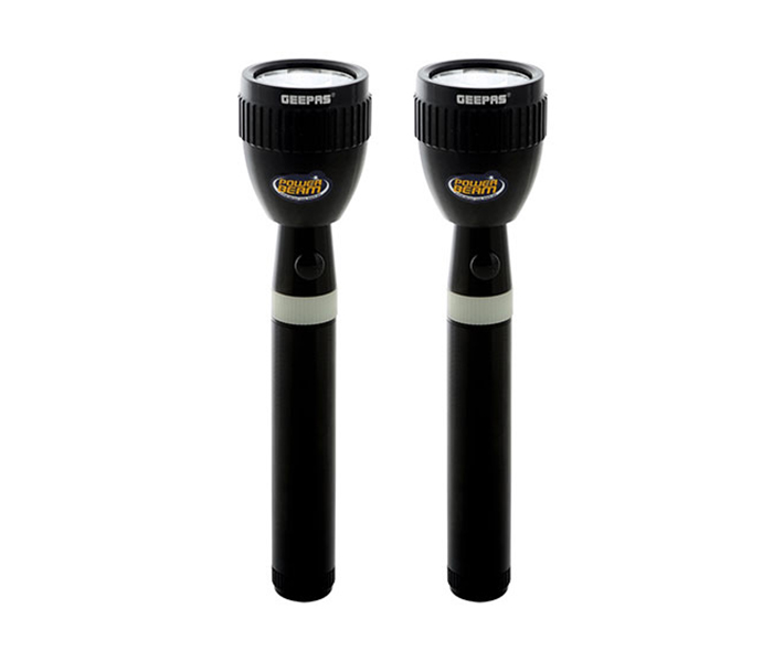 Geepas Torch CO3854+3854 Combo 227MM Rechargeable LED Flashlight - Set of 2, Black - Zoom Image 3