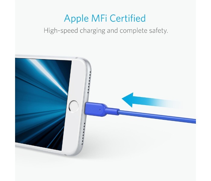 Anker A8433 Powerline II Lightning Cable 6 ft Blue - Zoom Image 4