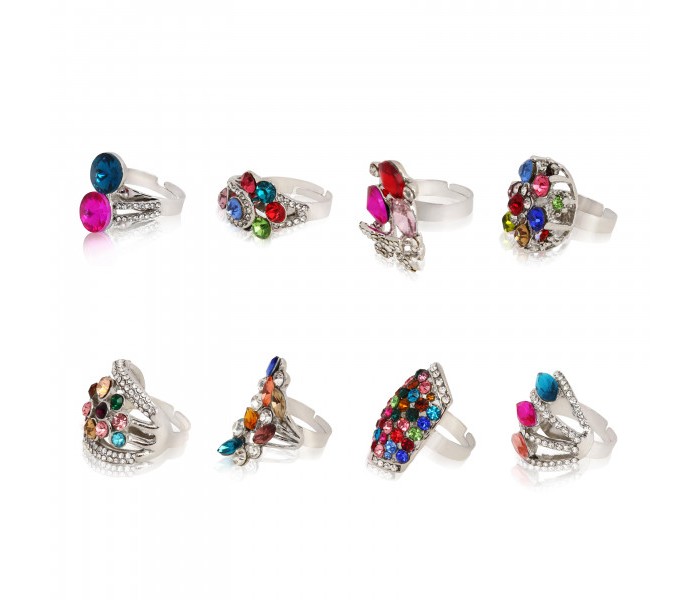 Okko OK31887 8 Pieces Mega Multicolor Finger Ring Bundle - Zoom Image 1