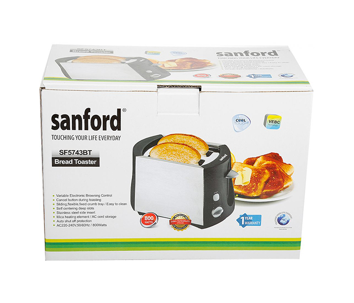 Sanford SF5743BT 800 Watts 2 Slice Bread Toaster - Zoom Image 3