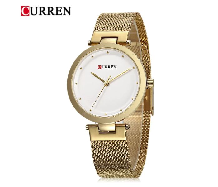 Curren 9005 Quartz Watch For Women White And Gold - Zoom Image