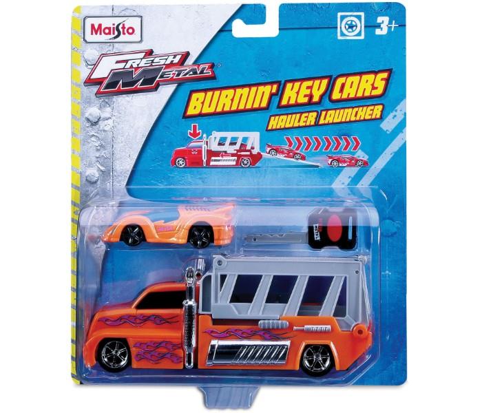 Maisto Tech 15102 Burnin Key Car Launcher Hauler Orange, Grey - Zoom Image