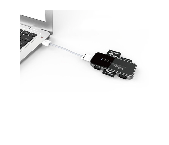 Trands TR-CR1318 External Multi USB 2.0 Card Reader - Black & Silver - Zoom Image 3