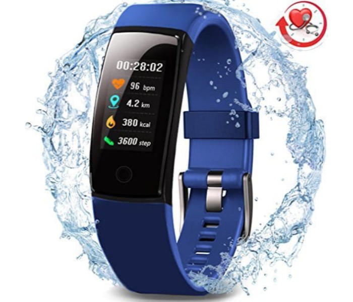 C12 Fitness Tracker Bluetooth Smart Bracelet Heart Rate Monitor Blue - Zoom Image 2