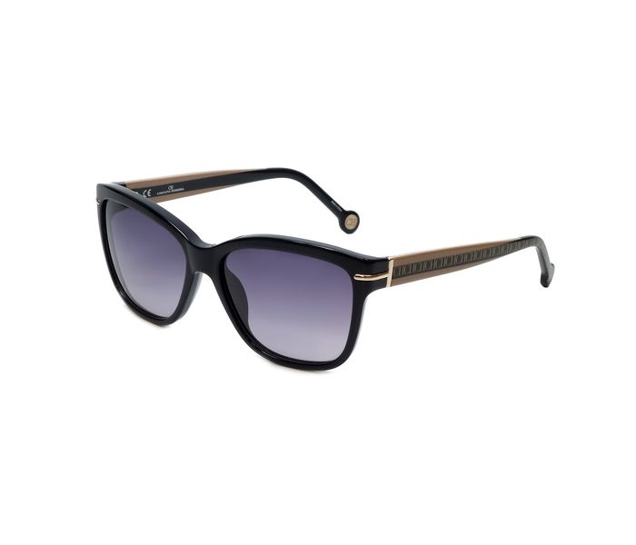 Carolina Herrera SHE5750700 Round Black Frame & Gradent Black Mirrored Sunglasses for Women - Zoom Image