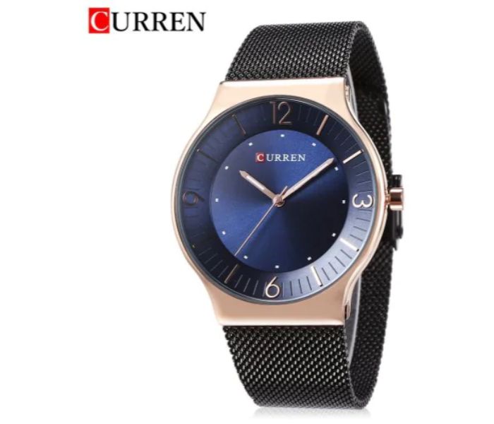 Curren 8304 Casual Quartz Watch For Men Black and Blue - Zoom Image 1