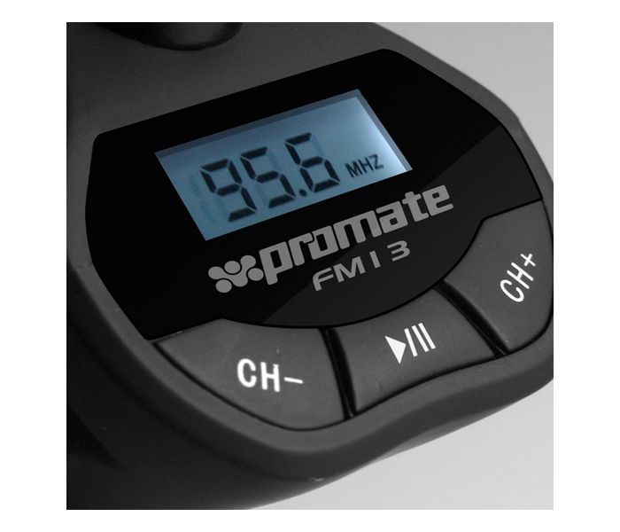 Promate FM13 Universal Smartphone Holder with In-built Hands-free Car FM Transmitter - Black - Zoom Image 5