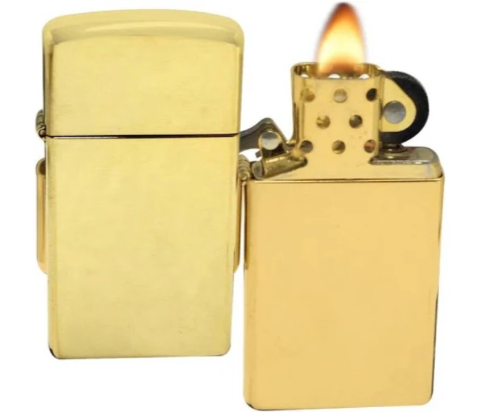 Zippo 1654B Slim Solid Brass Lighter Gold - Zoom Image 1