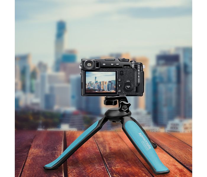 Promate HandyPod-16 Lightweight Camera Mini Tripod with 180-Degree Adjustable Head, Blue - Zoom Image 6