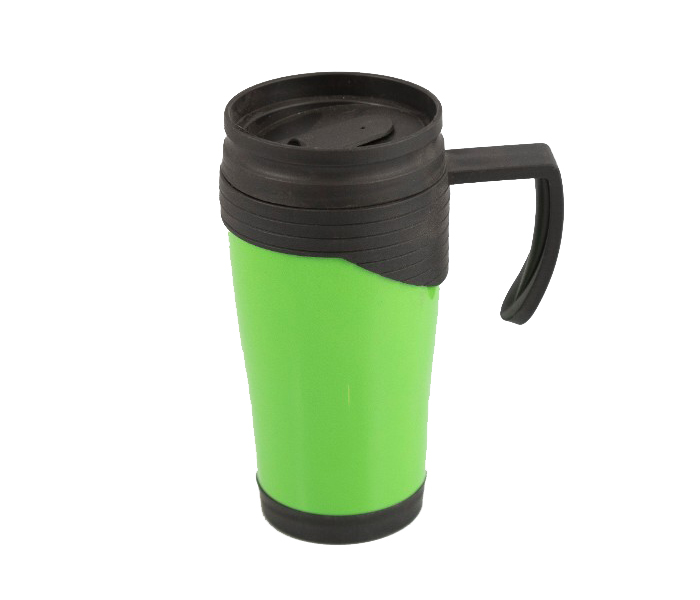 Tumbler Shape Hot Tea Coffee Mug with Lid DDPR12618 Green and Black - Zoom Image 1