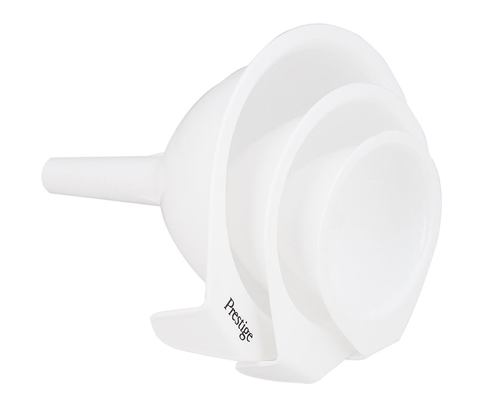 Prestige PR8025 3 Pieces Plastic Funnel Set, White - Zoom Image 4