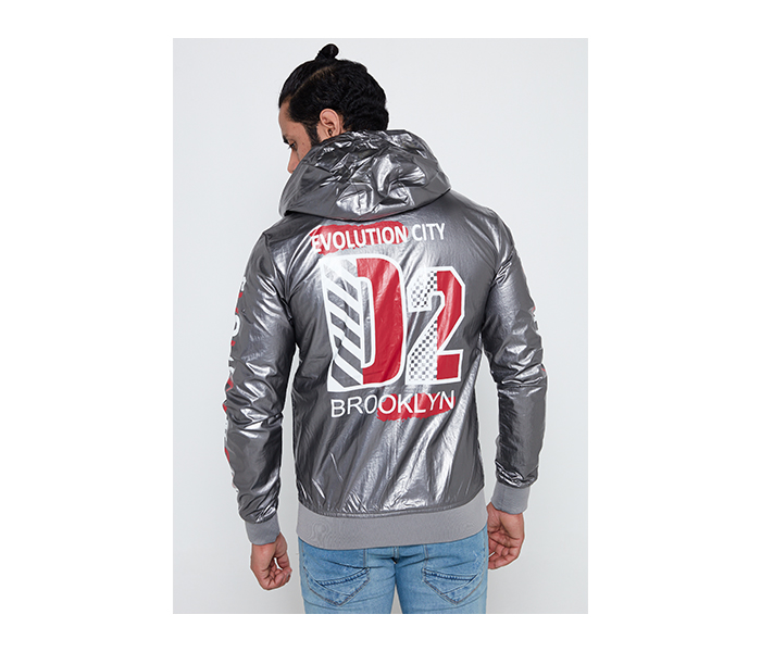 Lynk LY10067 Printed Stylish Youth Bomber Jacket For Men M - Grey - Zoom Image 2