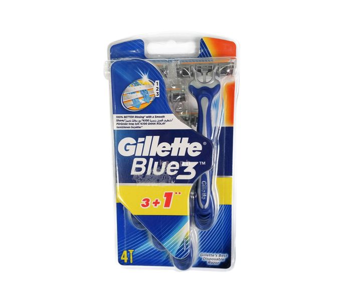 Gillette N13985115A Blue 3 Shaving Razor 4 Pieces Blue - Zoom Image