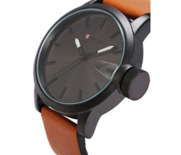 Curren 8208 Casual Analog Quartz Watch For Men Black And Brown - Zoom Image 2