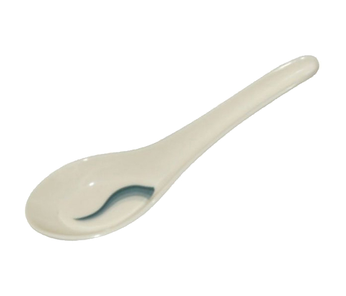 Royalford RF8037 5.5-inch Melamine Ware Super Rays Spoon - Ivory & Blue - Zoom Image