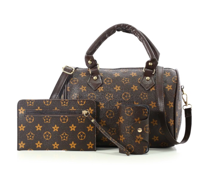 Luxury Print Women's Shoulder Bag Set of 3 Piece 32096 Brown - Zoom Image